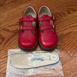 Footmates Red Double-Strap Mary Jane Shoes